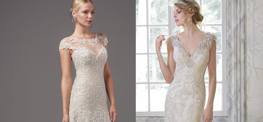 Embellished lace wedding dresses from Maggie Sottero and Sottero and Midgley