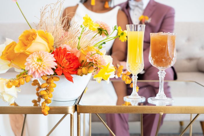 Luxe Bohemian Details and Gilded Furniture at Citrus Wedding Reception