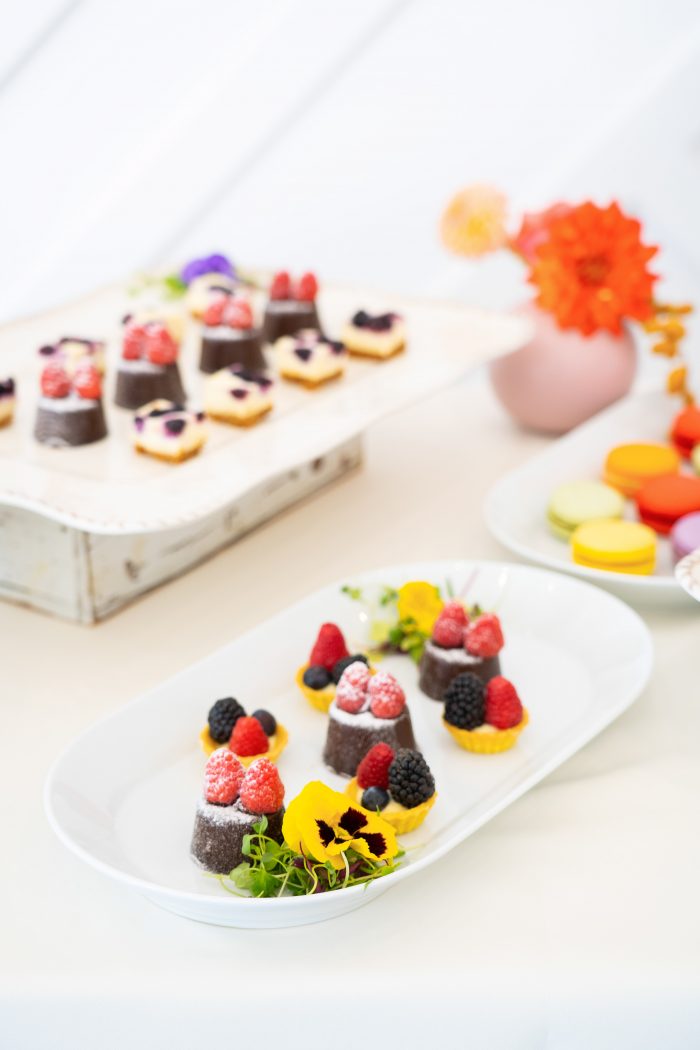 Colorful Sugar Dusted Desserts at Color Block Wedding Reception