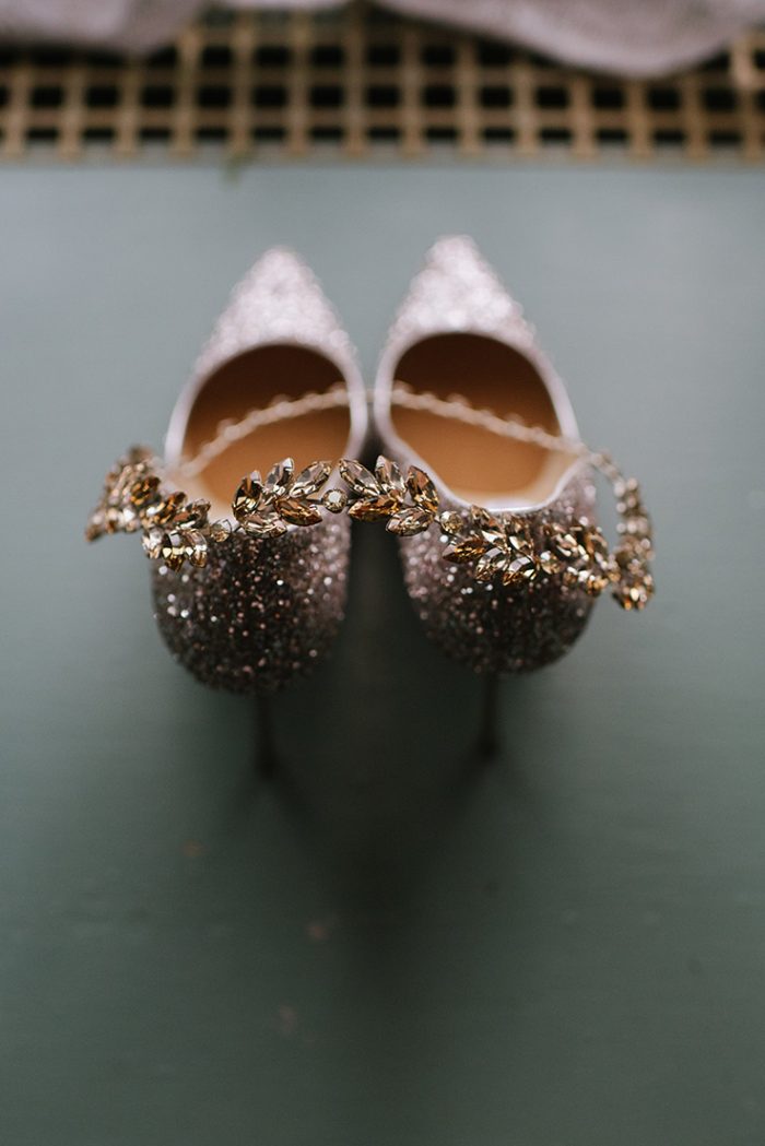 Sparkly Champagne Wedding Heels