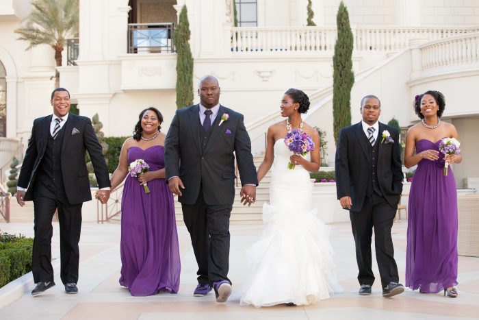 Real Wedding Party with Bride and Groom