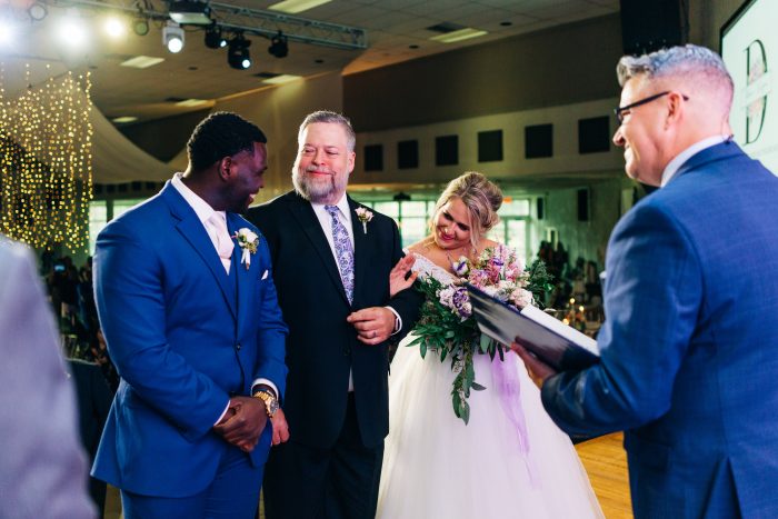 Father of the Bride Giving Bride Away at Real Wedding Ceremony in Florida