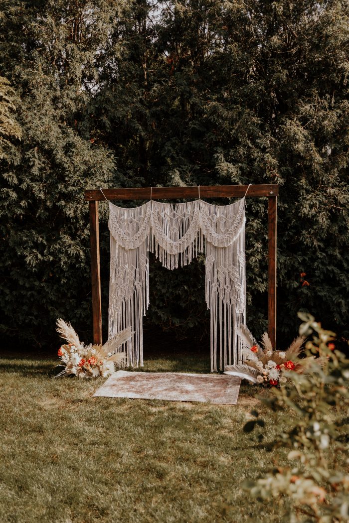 Outdoor Wedding Idea DIY Wedding Arch with Macrame