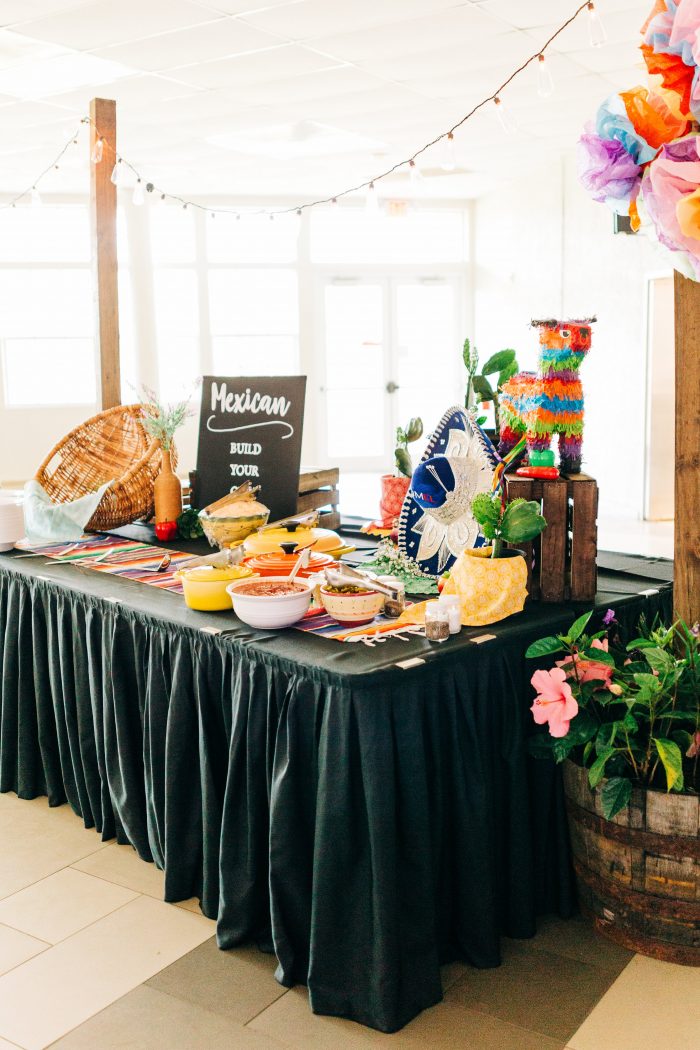 Mexican Food Table at a Real Wedding Reception with Unique Cuisine