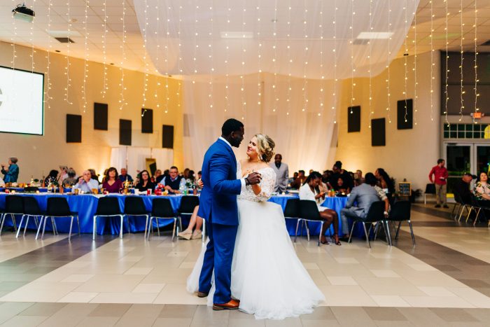 Groom Dancing with Real Bride During First Dance at Real Wedding in Florida
