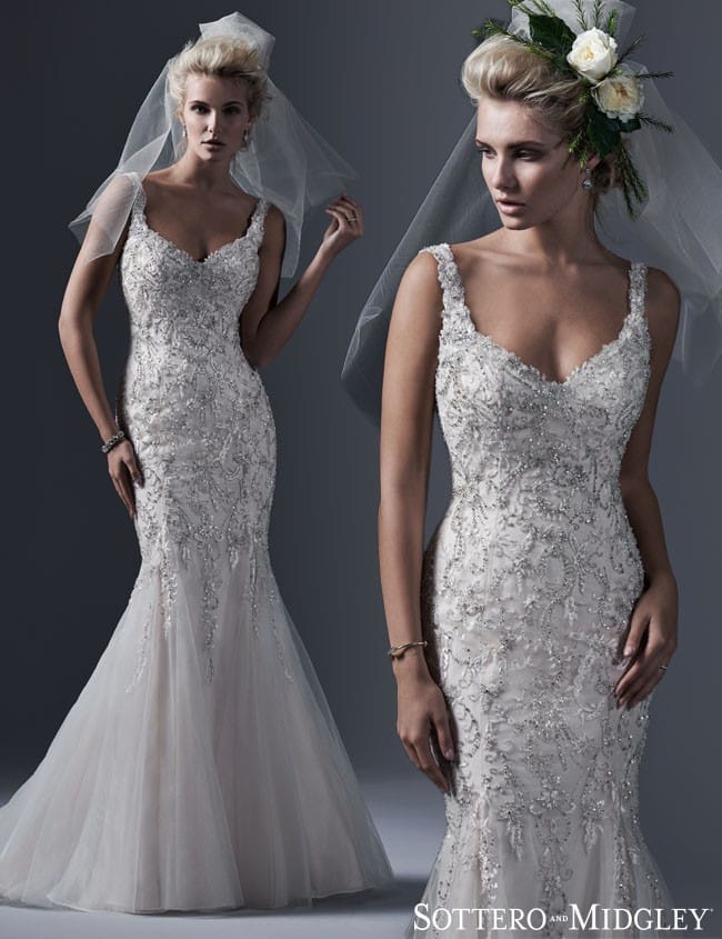 Love these slinky sheath wedding dresses? See more on Sottero and Midgley now!