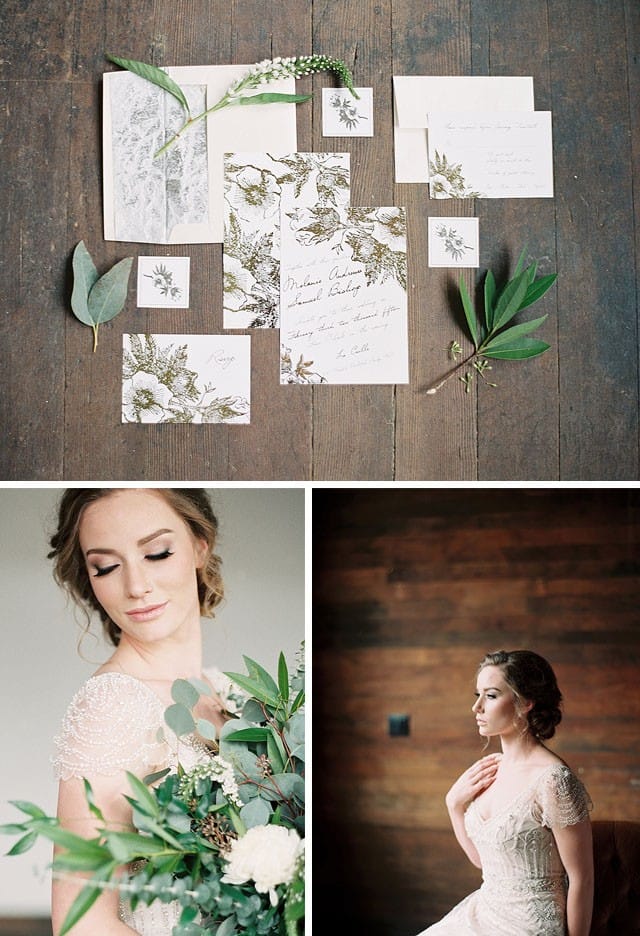 Rustic glam wedding inspiration, featuring Ettia by Maggie Sottero
