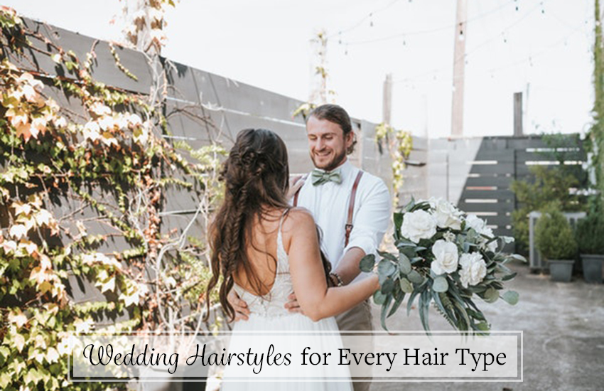 Bride Wearing Wedding Hairstyle for Every Hair Type