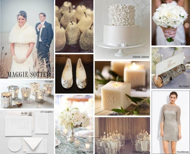 Winter White Wedding Trend Collage