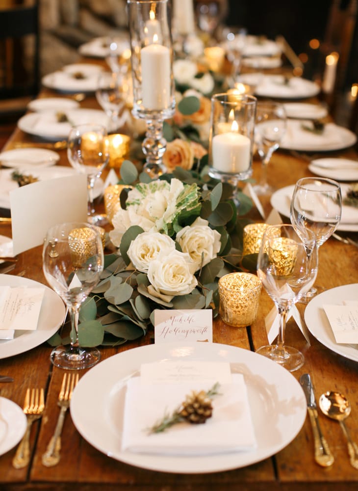 winter wedding in Colorado - Maggie Bride Anna wearing Ascher by Maggie Sottero