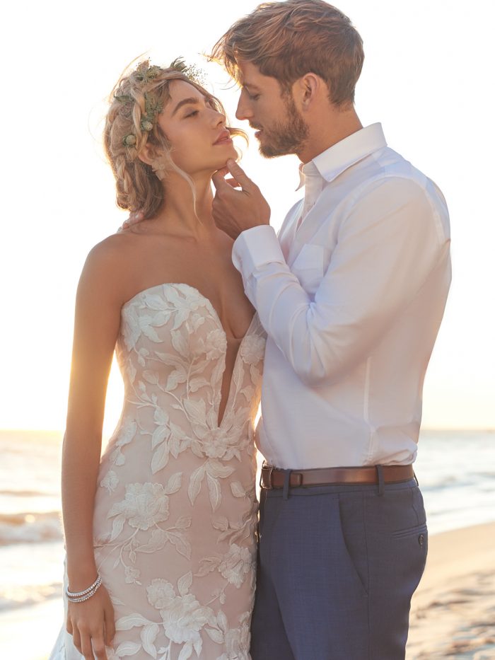 Wedding Dress Trends With Bride Wearing A New Bohemian Gown Called Hattie By Rebecca Ingram