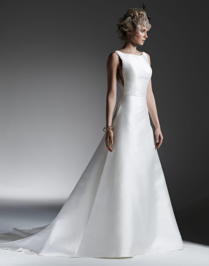 elegant silk a-line wedding dress - McCall by Sottero and Midgley