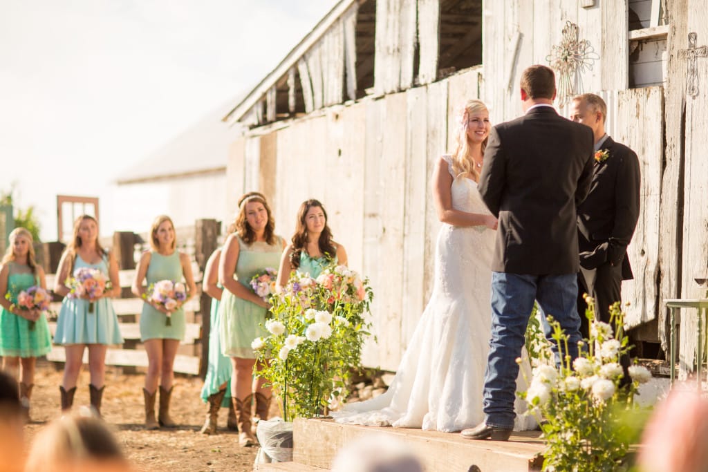 rustic barn wedding - Emma wedding dress in Kelsey & Noah Wedding