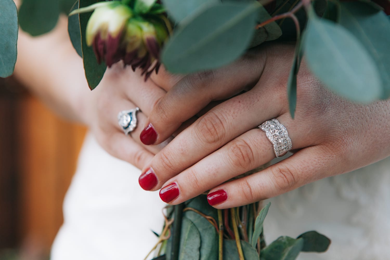 Maggie Bride, Christy, wore our Chesney gown: Christy and James’ Chemistry-themed Wedding