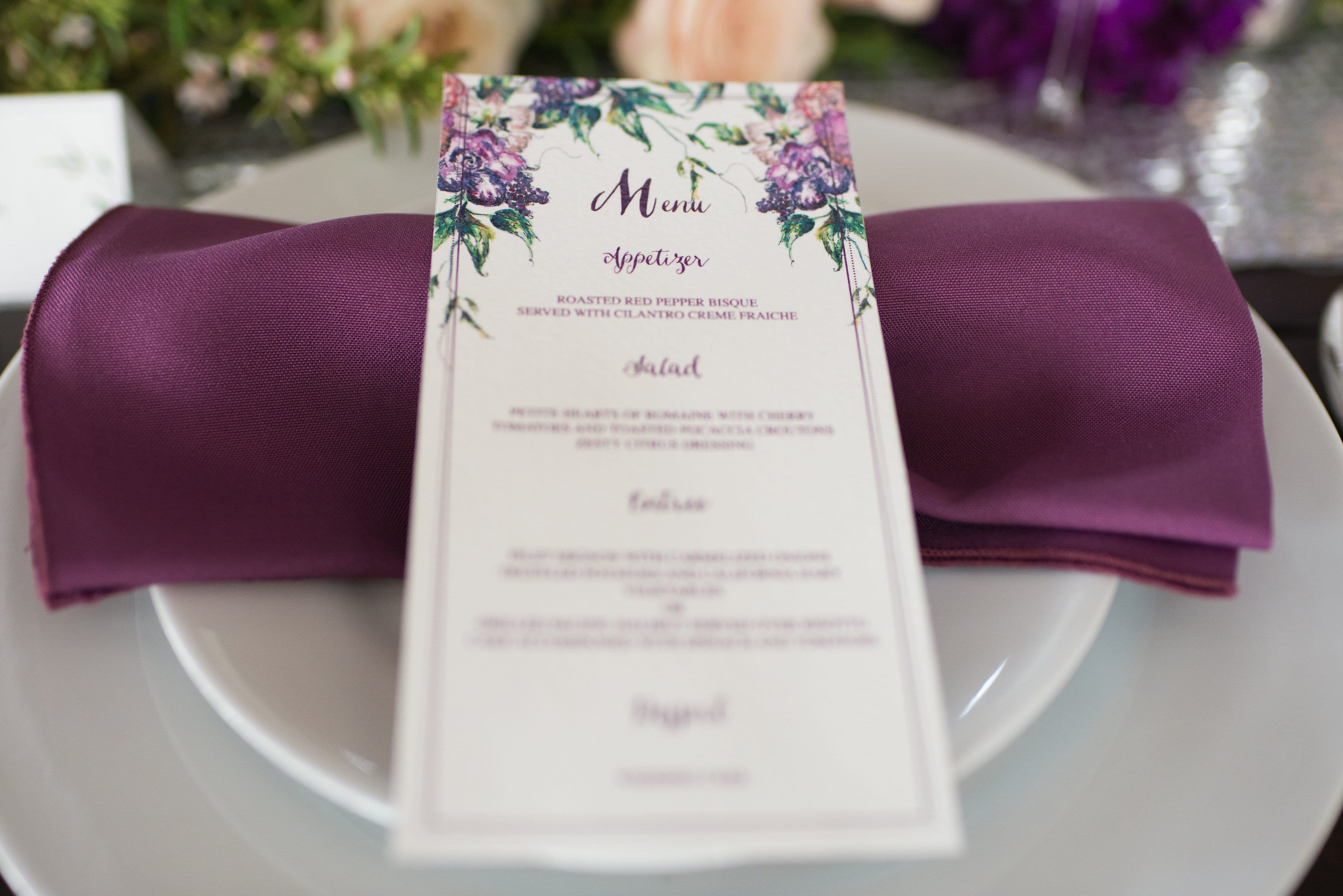 Purple Winter Wedding with Vintage Details - styled photoshoot featuring Simone by Sottero and Midgley