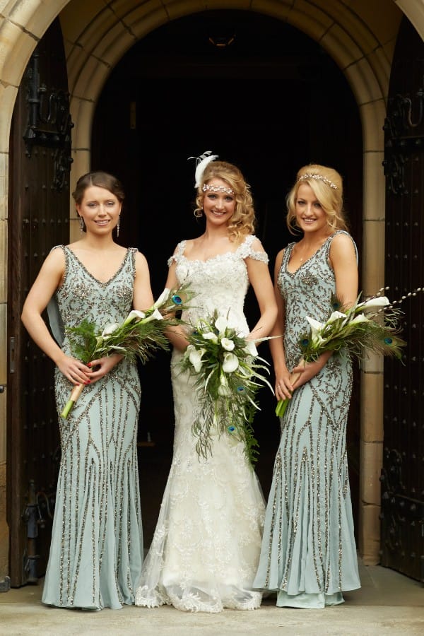 Real Bride with Bridesmaids at Real Wedding in the UK