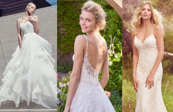 Gown Spotlights: Blaire, Allison, and Nola wedding dresses from Sottero and Midgley, Rebecca Ingram, and Maggie Sottero