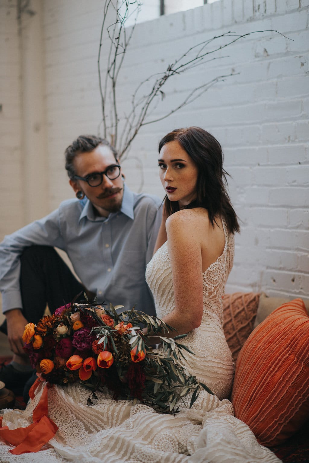 Lush Floral Palette with Unique Lace Wedding Dress - Styled Shoot featuring Bexley by Sottero and Midgley