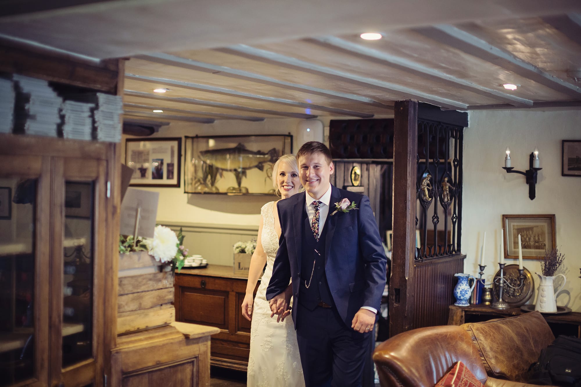 Sweet and Simple UK Wedding featuring Elison: Maggie Bride wearing Elison by Maggie Sottero.