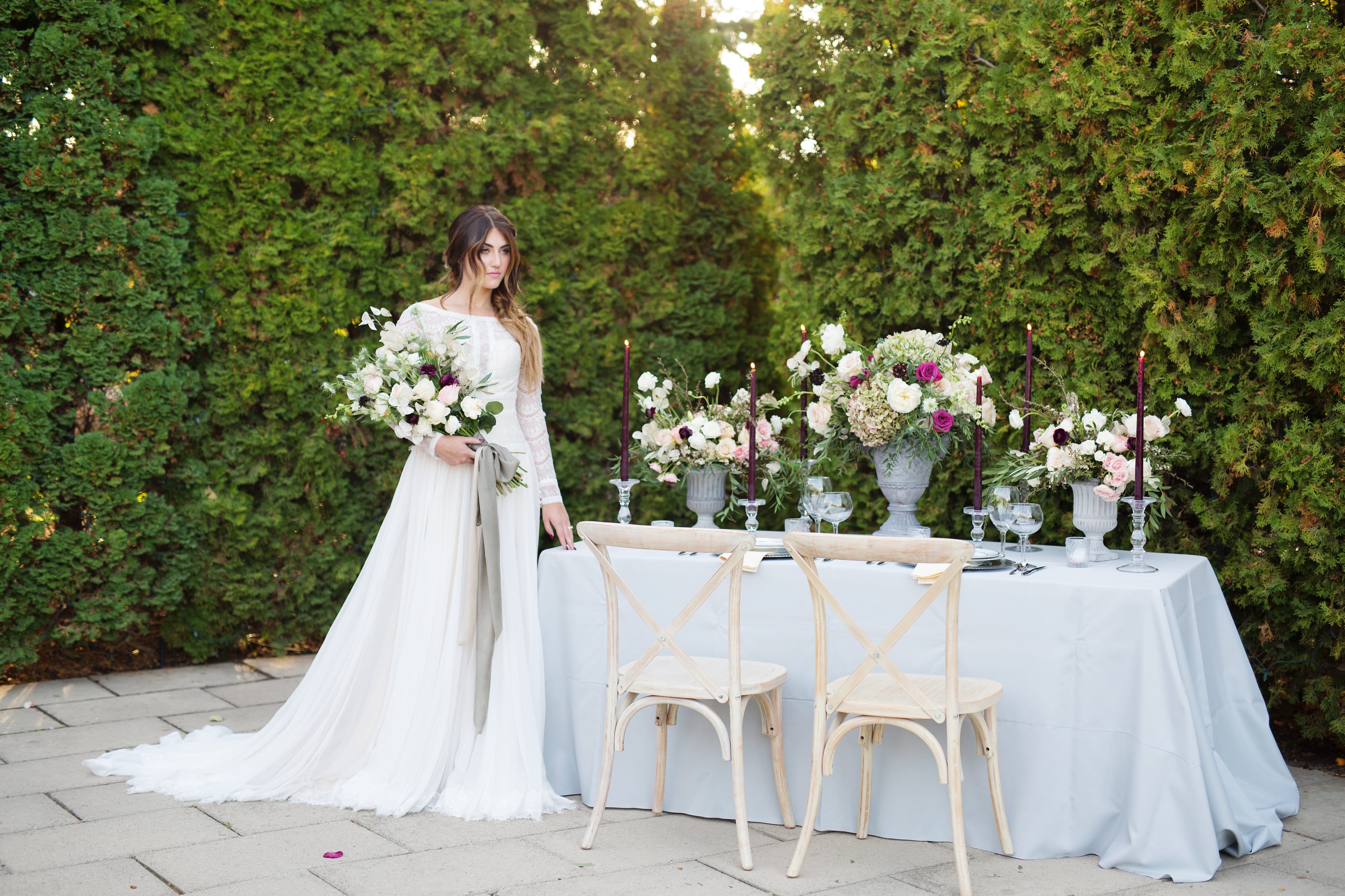 Illusion Lace Wedding Dress in English Garden Emilie Ann Photography - Styled Photo Shoot feat. Deirdre by Maggie Sottero