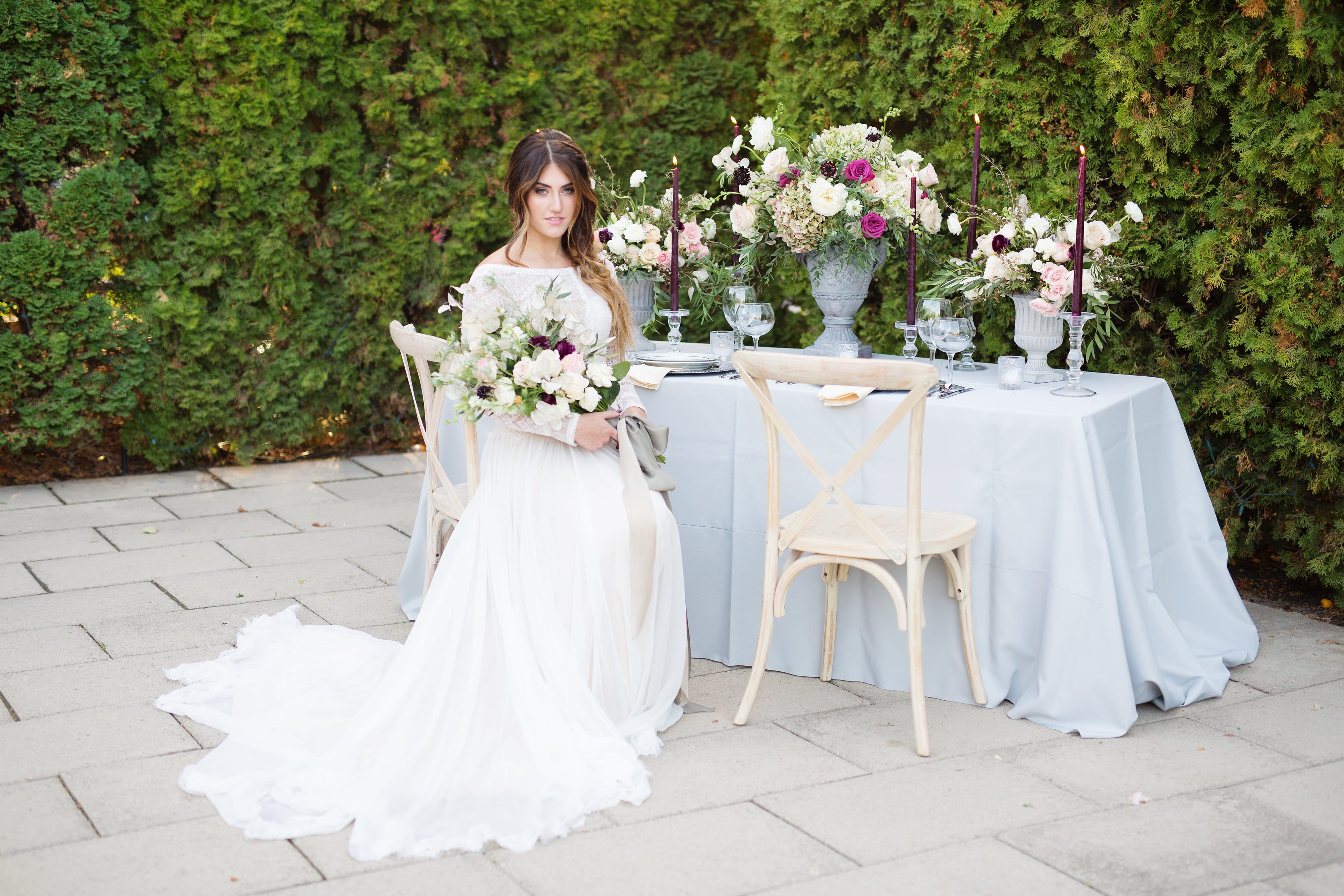 Illusion Lace Wedding Dress in English Garden Emilie Ann Photography - Styled Photo Shoot feat. Deirdre by Maggie Sottero