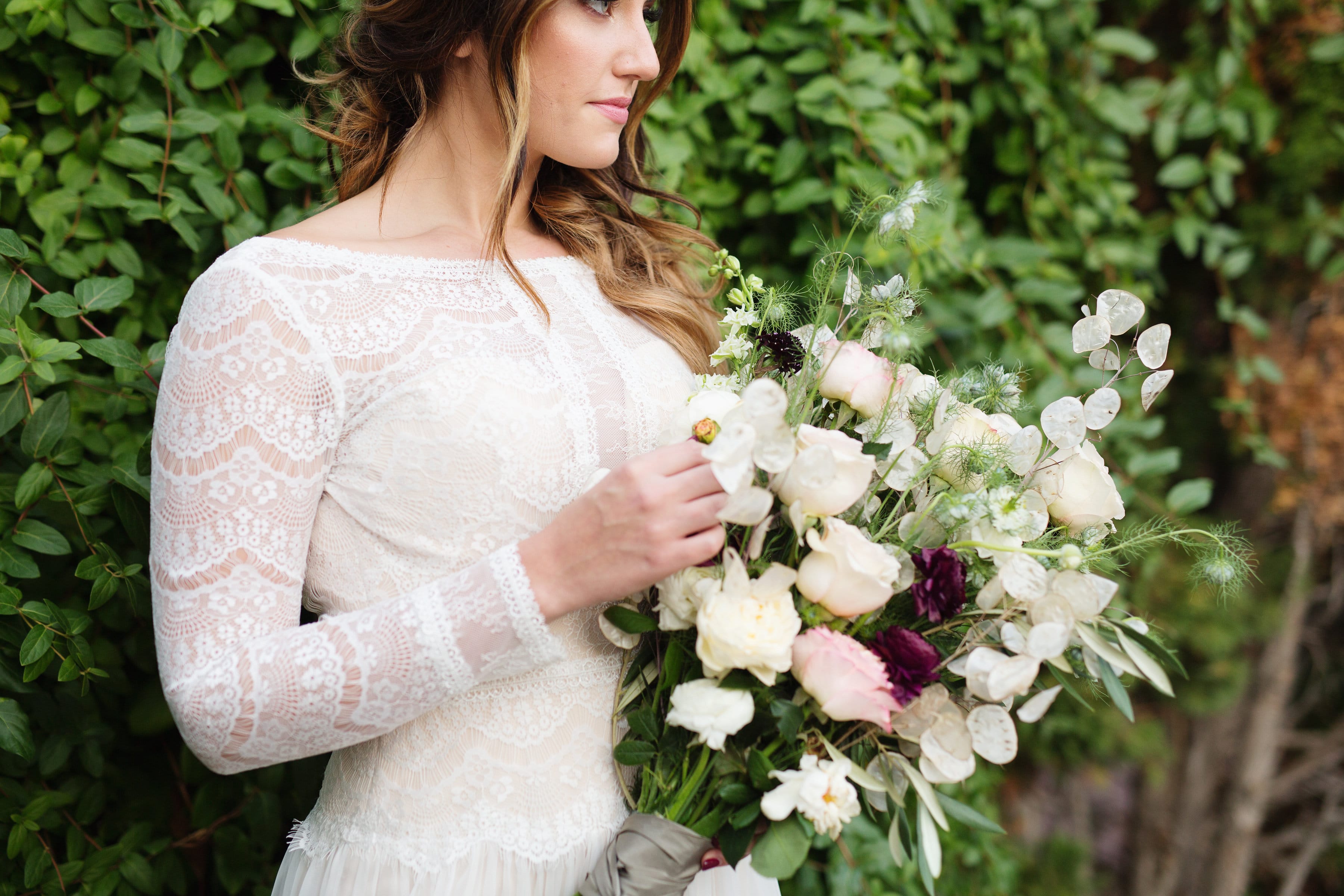 Illusion Lace Wedding Dress in English Garden Emilie Ann Photography - Styled Photo Shoot feat. Deirdre by Maggie Sottero