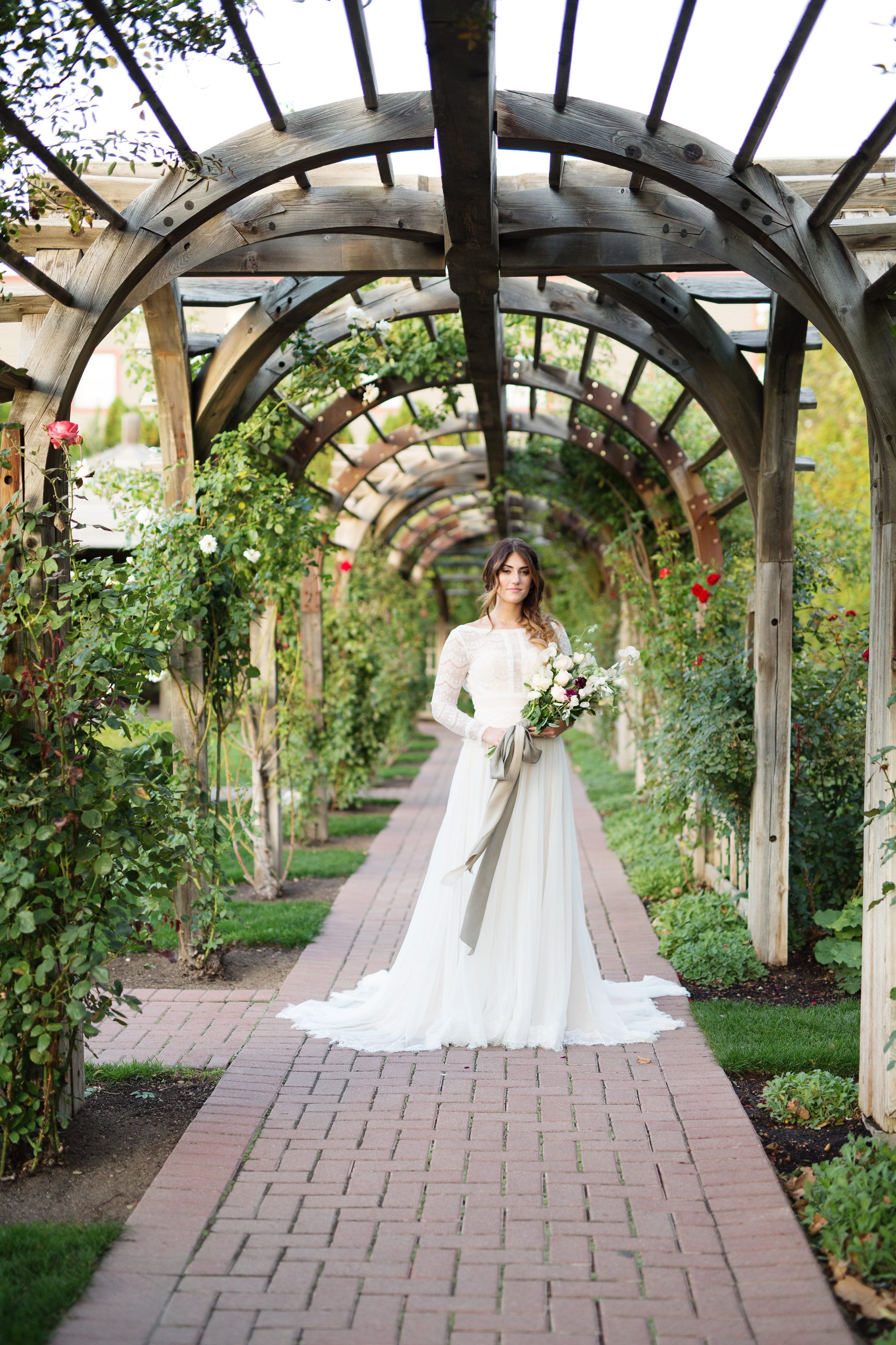 Illusion Lace Wedding Dress in English Garden Emilie Ann Photography - Styled Photo Shoot feat. Deirdre by Maggie Sottero