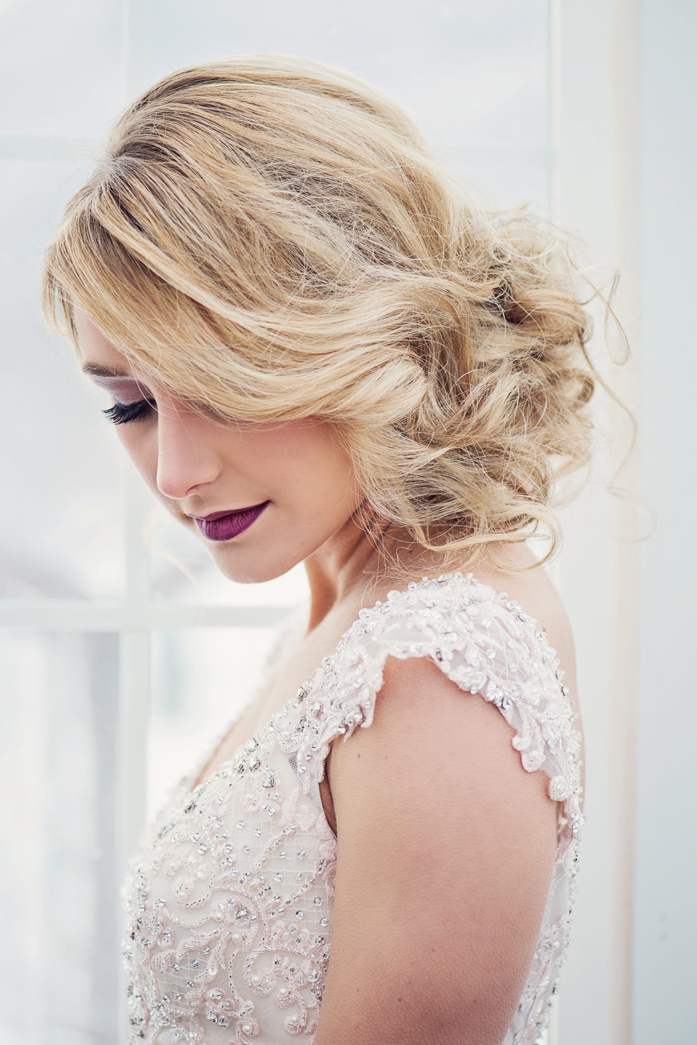 Cute Girls' Hairstyles - Faux bob with Simone wedding dress by Sottero and Midgley