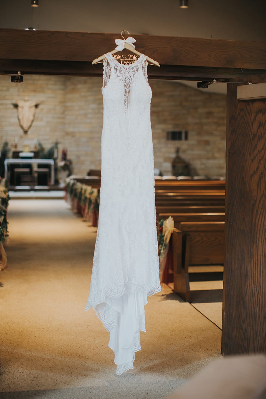 Fall Wedding with Retro-Modern Details - Midgley Bride is wearing Winifred by Sottero and Midgley