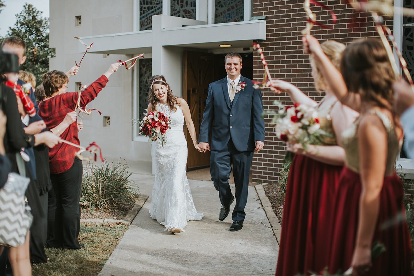 Fall Wedding with Retro-Modern Details - Midgley Bride is wearing Winifred by Sottero and Midgley