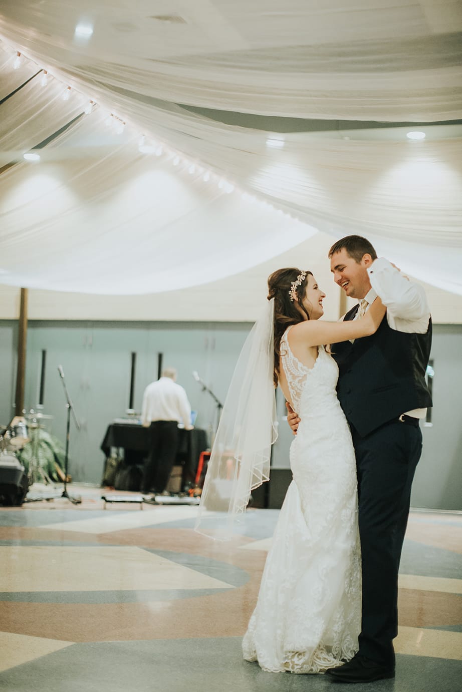 Fall Wedding with Retro-Modern Details - Midgley Bride is wearing Winifred by Sottero and Midgley