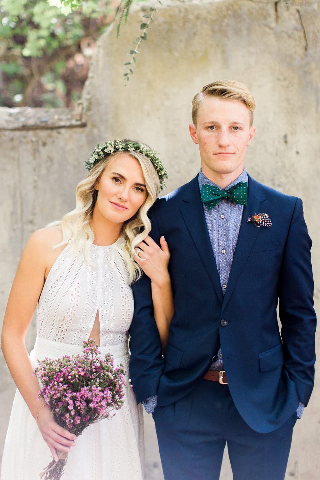 Eyelet Lace Wedding Gown in Utah Canyon Wedding - Midgley bride is wearing Nicole by Sottero and Midgley