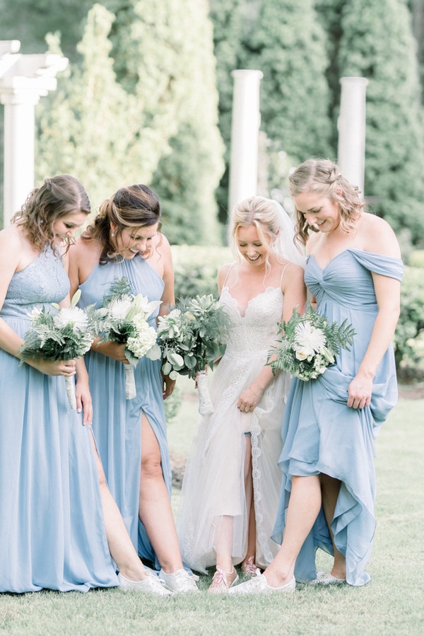 Bride and Bridesmaids Wearing Sparkly Bedazzled Converse