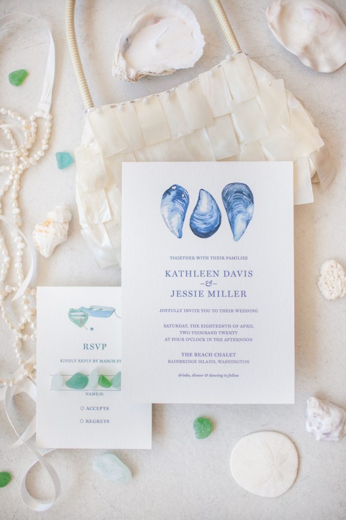 Seashell and Ocean-inspired Wedding Invitations