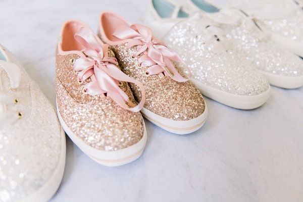 Sparkly Converse at Real Wedding