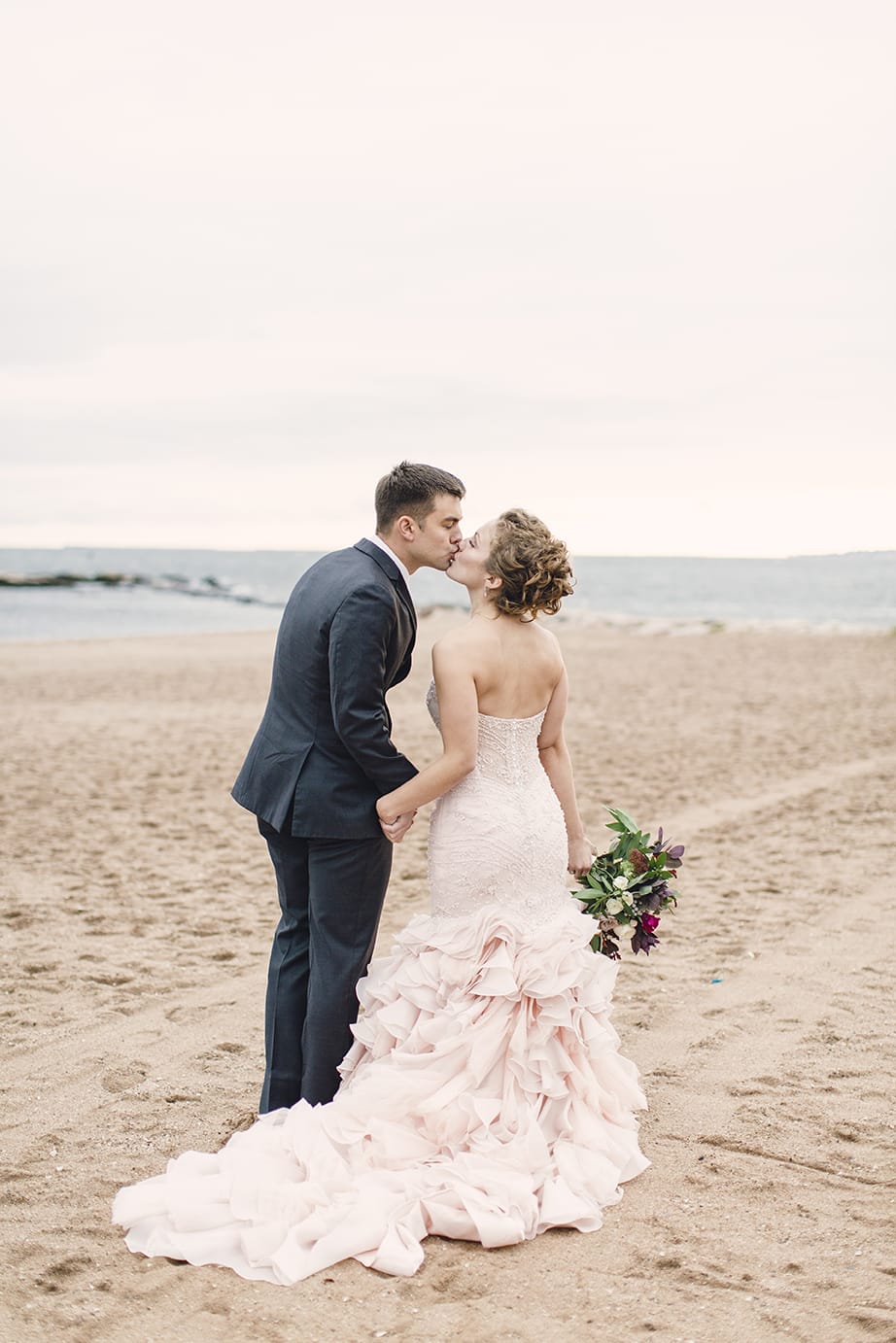Blush Wedding Dress at Carnival-Themed Wedding - Maggie Bride wearing Serencia by Maggie Sottero