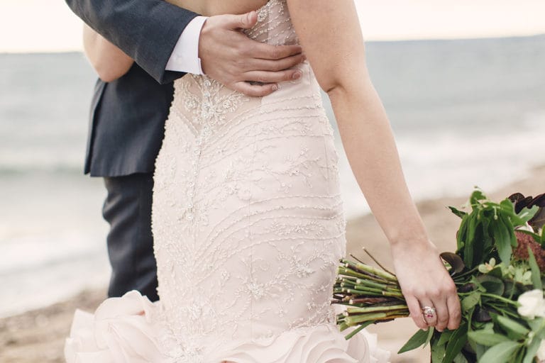 Blush Wedding Dress at Carnival-Themed Wedding - Love Maggie