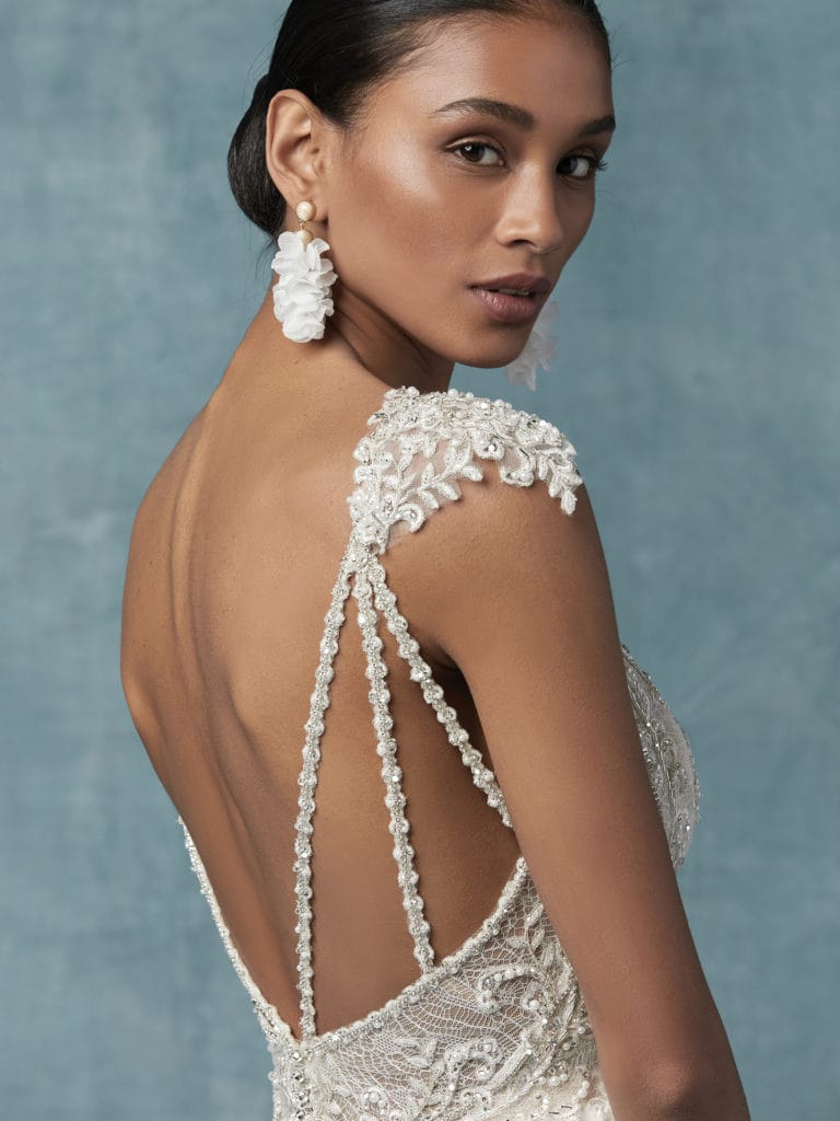 Maggie Sottero Gabor backless geometric wedding dress