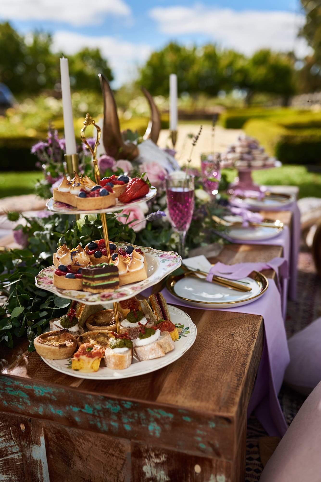 Amethyst and Lavender Styled Shoot Featuring Sleeve Wedding Dress