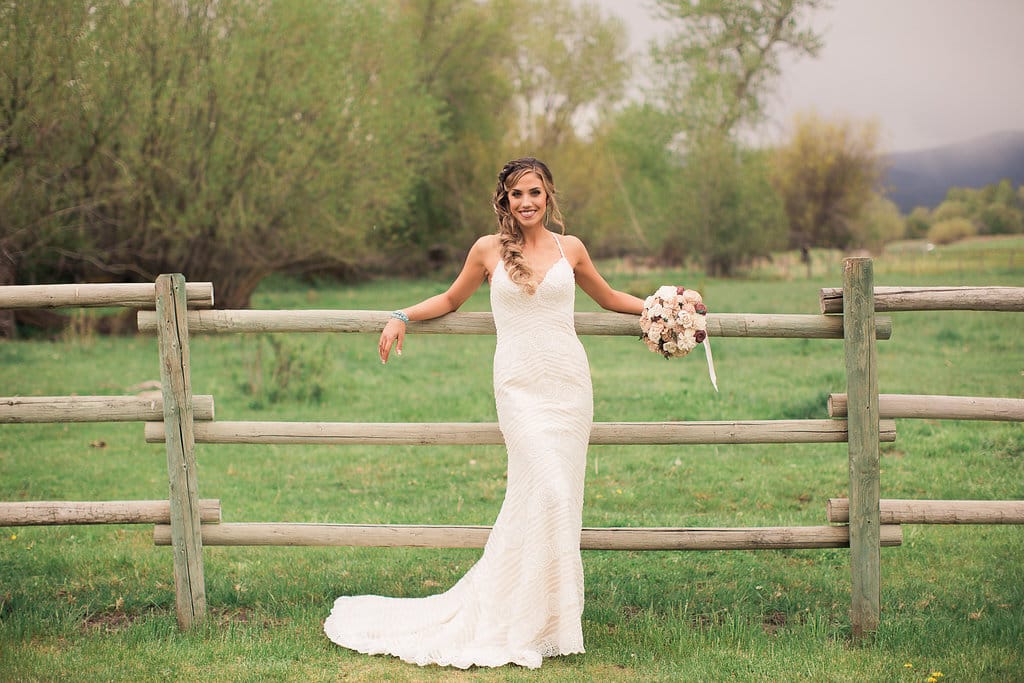 Chic and Romantic Ranch Wedding Featuring Bexley - Midgley Bride wearing Bexley by Sottero and Midgley