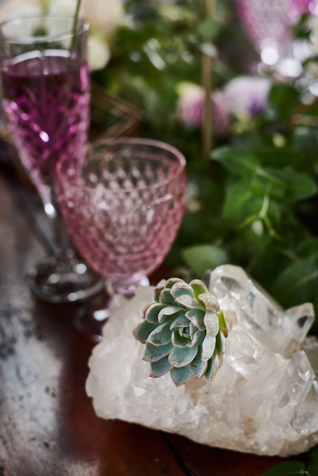 Amethyst and Lavender Styled Shoot Featuring Sleeve Wedding Dress