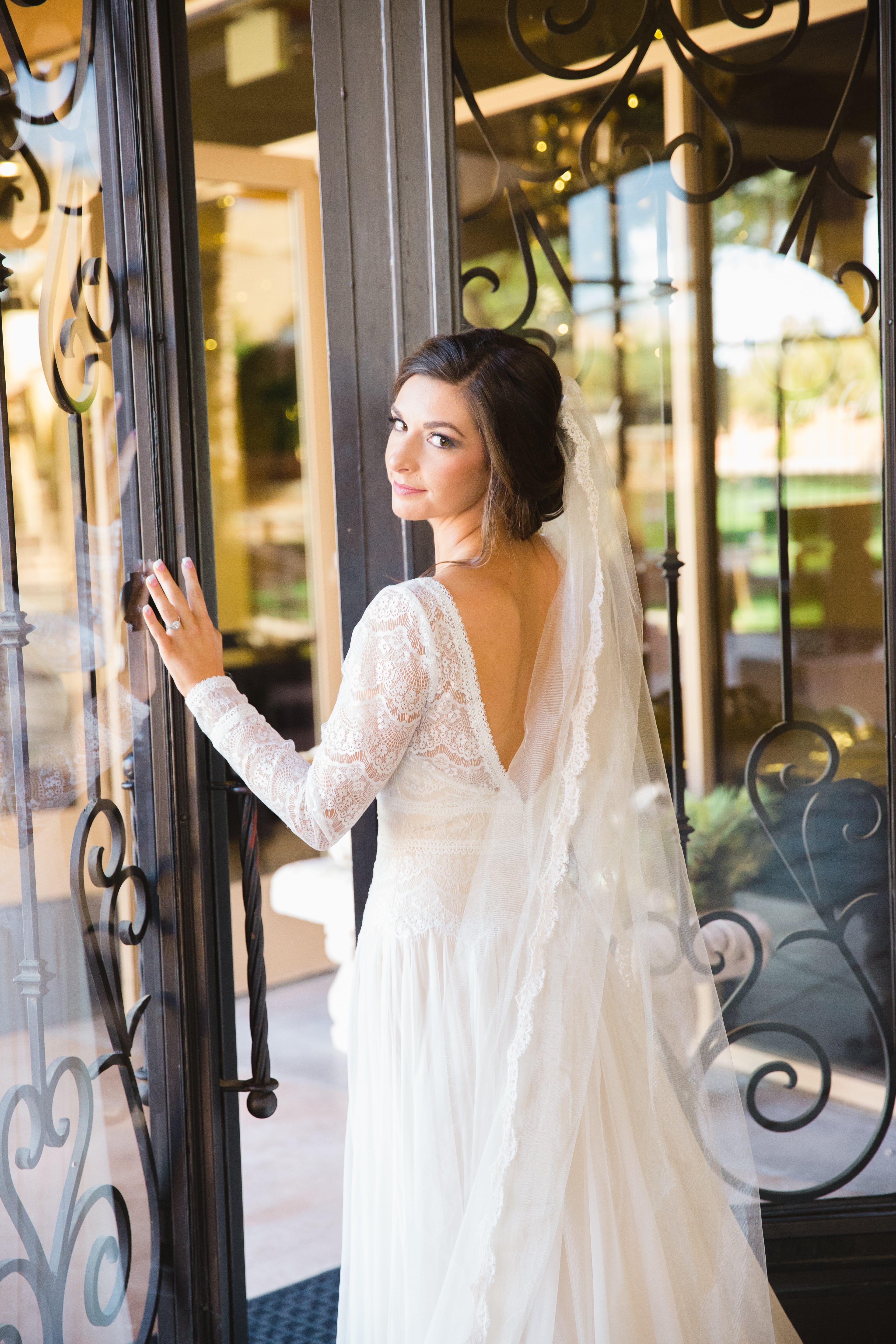 Romantic Villa Wedding Featuring Sleeved Wedding Dress Deirdre