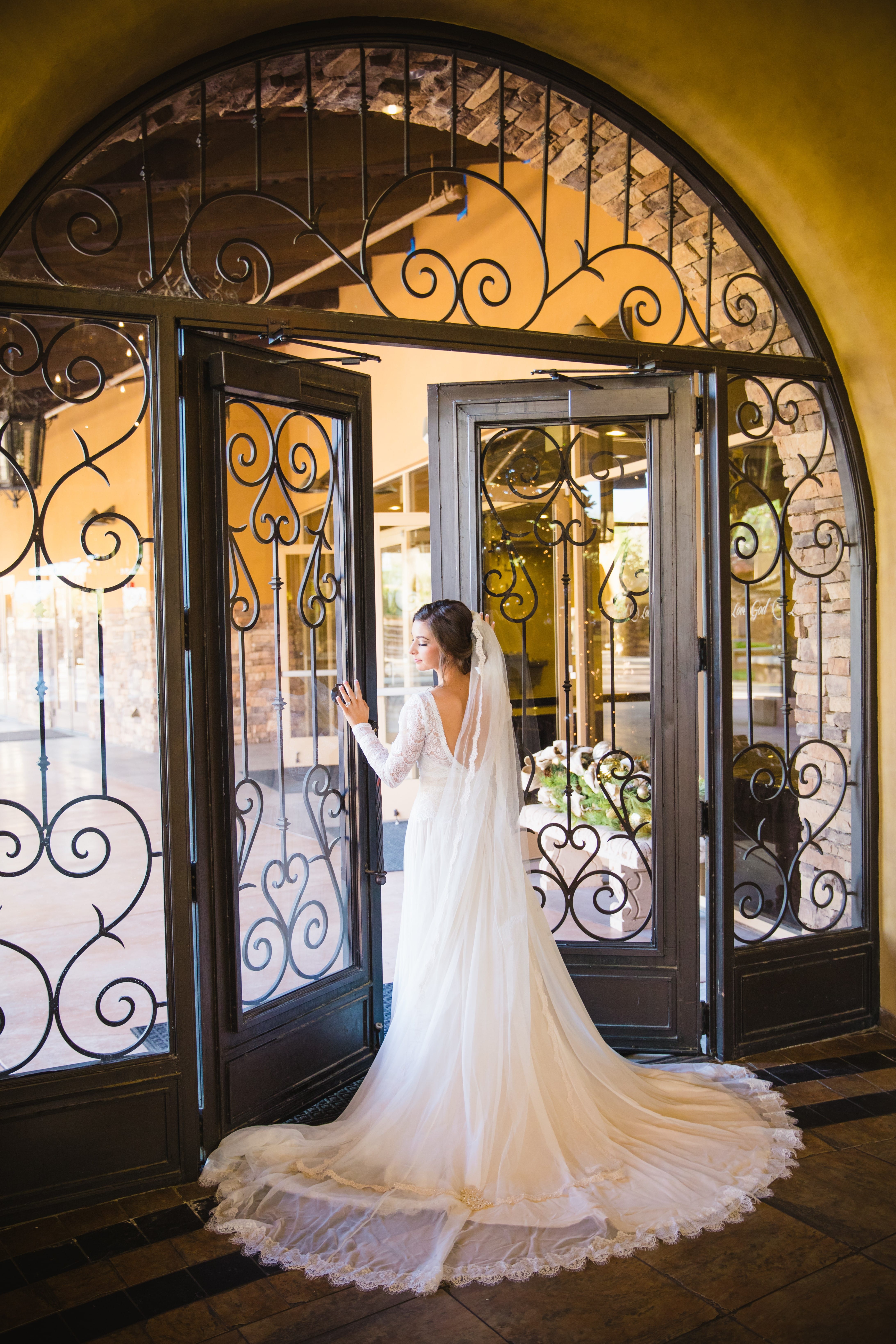 Romantic Villa Wedding Featuring Sleeved Wedding Dress Deirdre