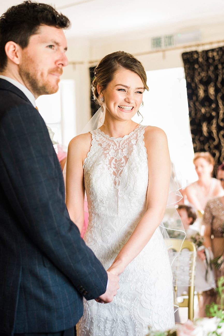 Airy and Sophisticated Nuptials with Modern Lace Wedding Dress