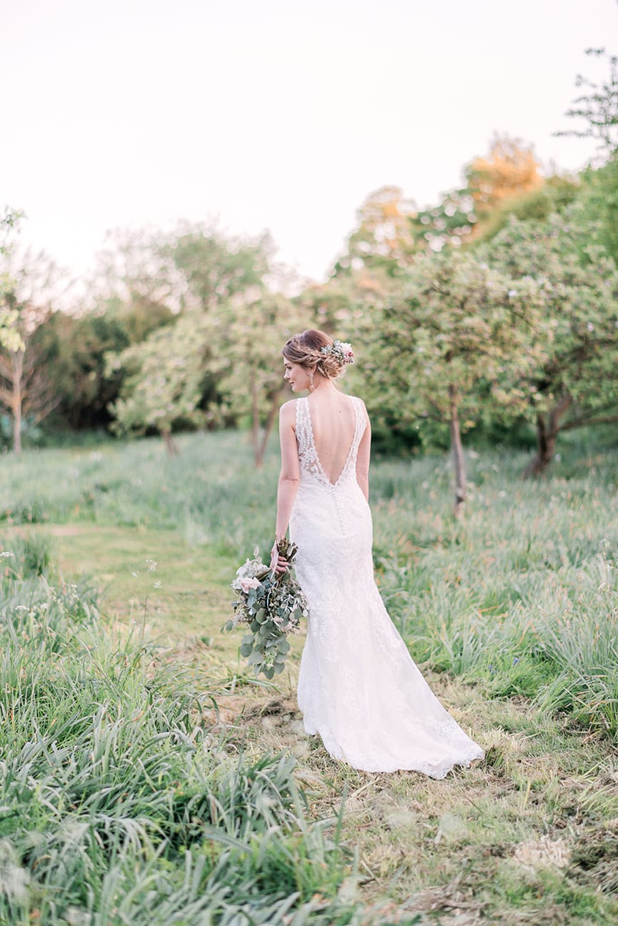 Airy and Sophisticated Nuptials with Modern Lace Wedding Dress - Love ...