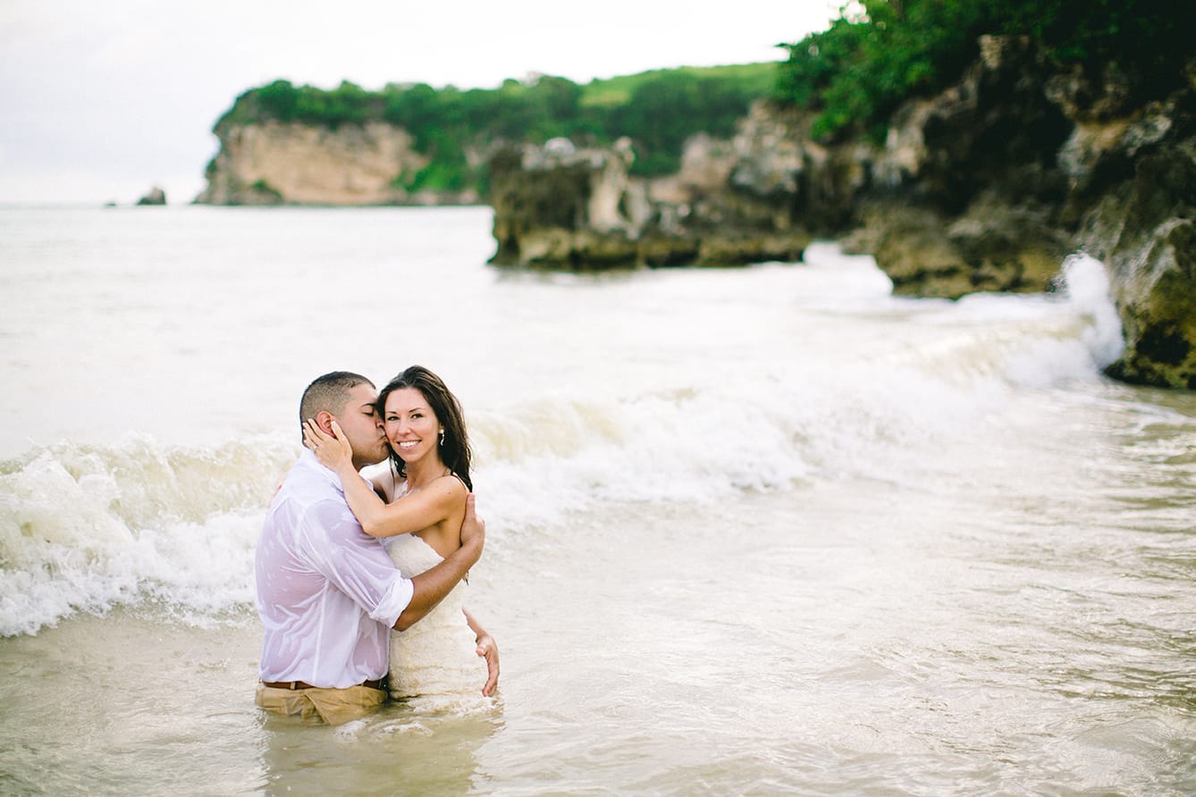 Sexy Beach Wedding and Trash the Dress Session - Maggie Bride wearing Britannia by Maggie Sottero