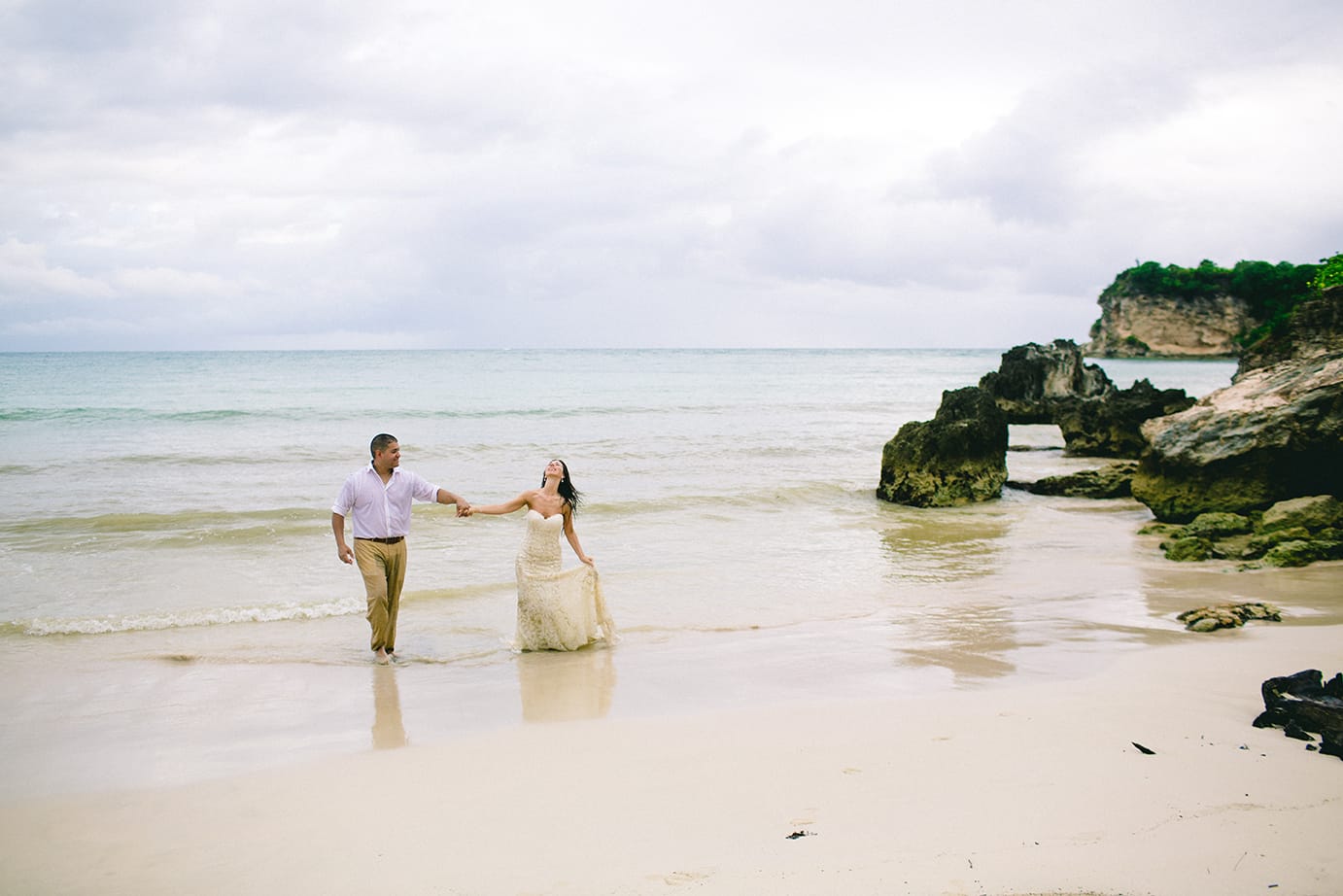 Sexy Beach Wedding and Trash the Dress Session - Maggie Bride wearing Britannia by Maggie Sottero