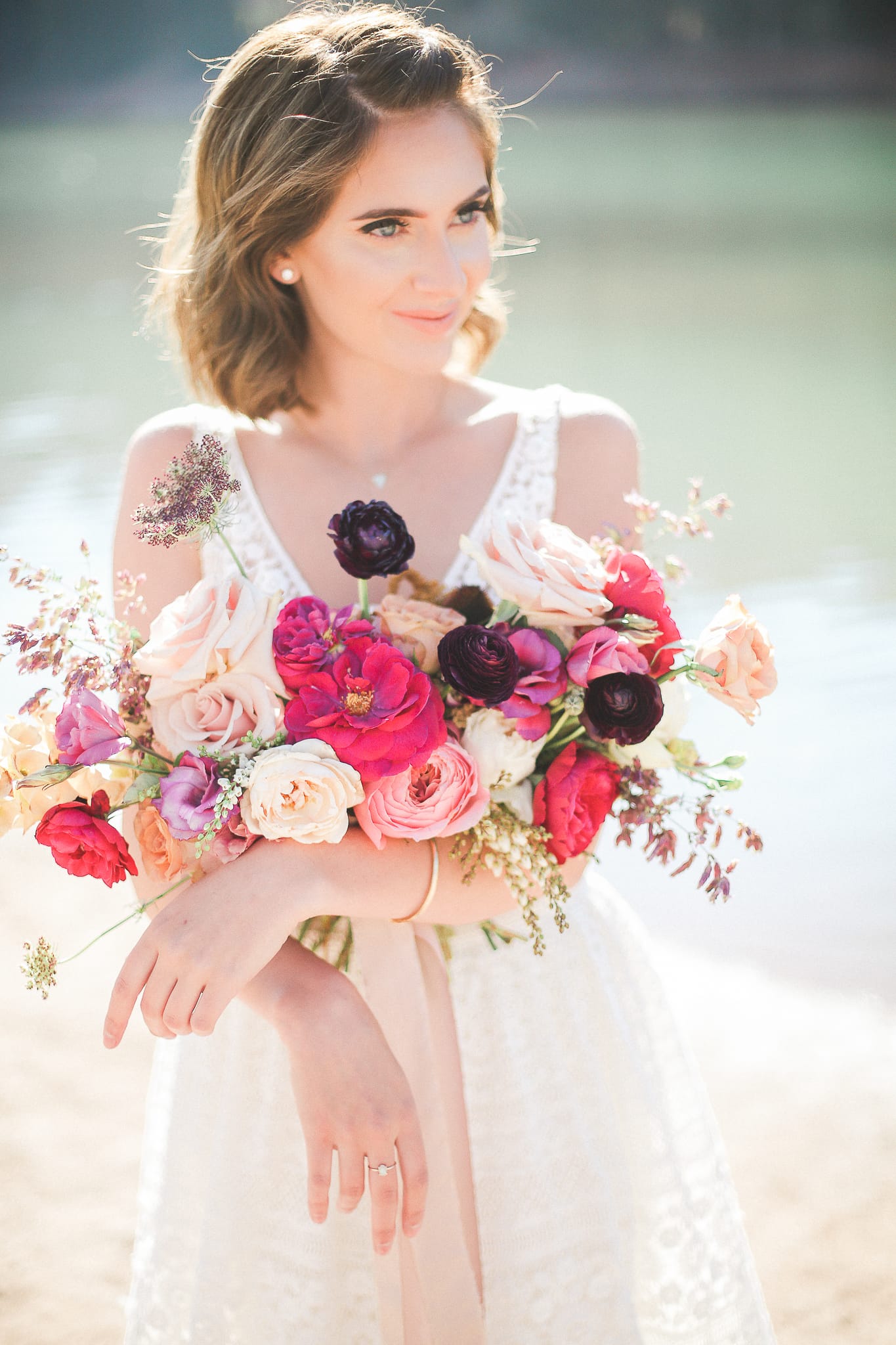 Birthday Proposal Leads to Romantic and Elegant Walla Walla Wedding. Maggie Bride Taylor wearing Lisette ball gown wedding dress by Maggie Sottero.