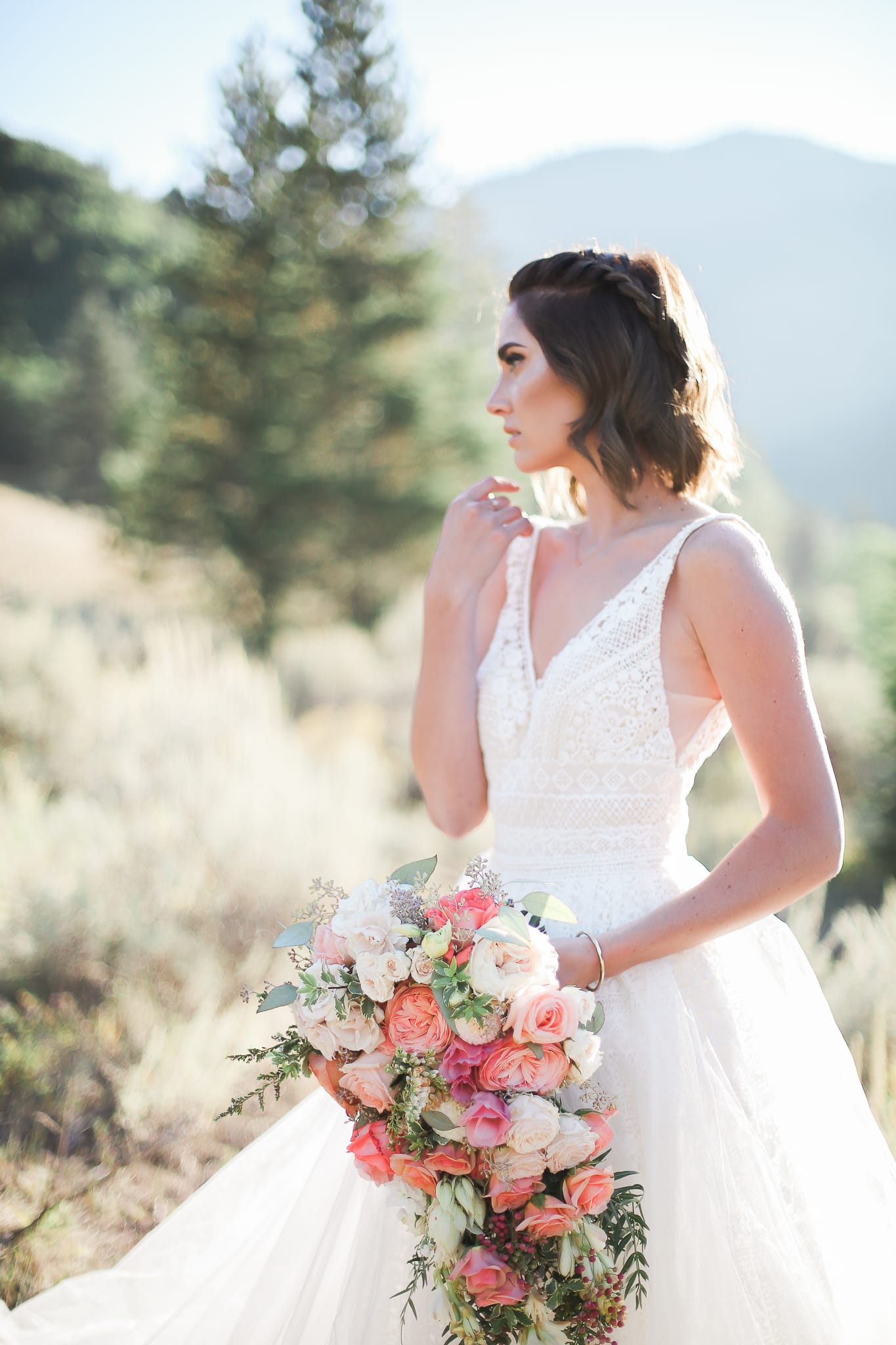Birthday Proposal Leads to Romantic and Elegant Walla Walla Wedding. Maggie Bride Taylor wearing Lisette ball gown wedding dress by Maggie Sottero.