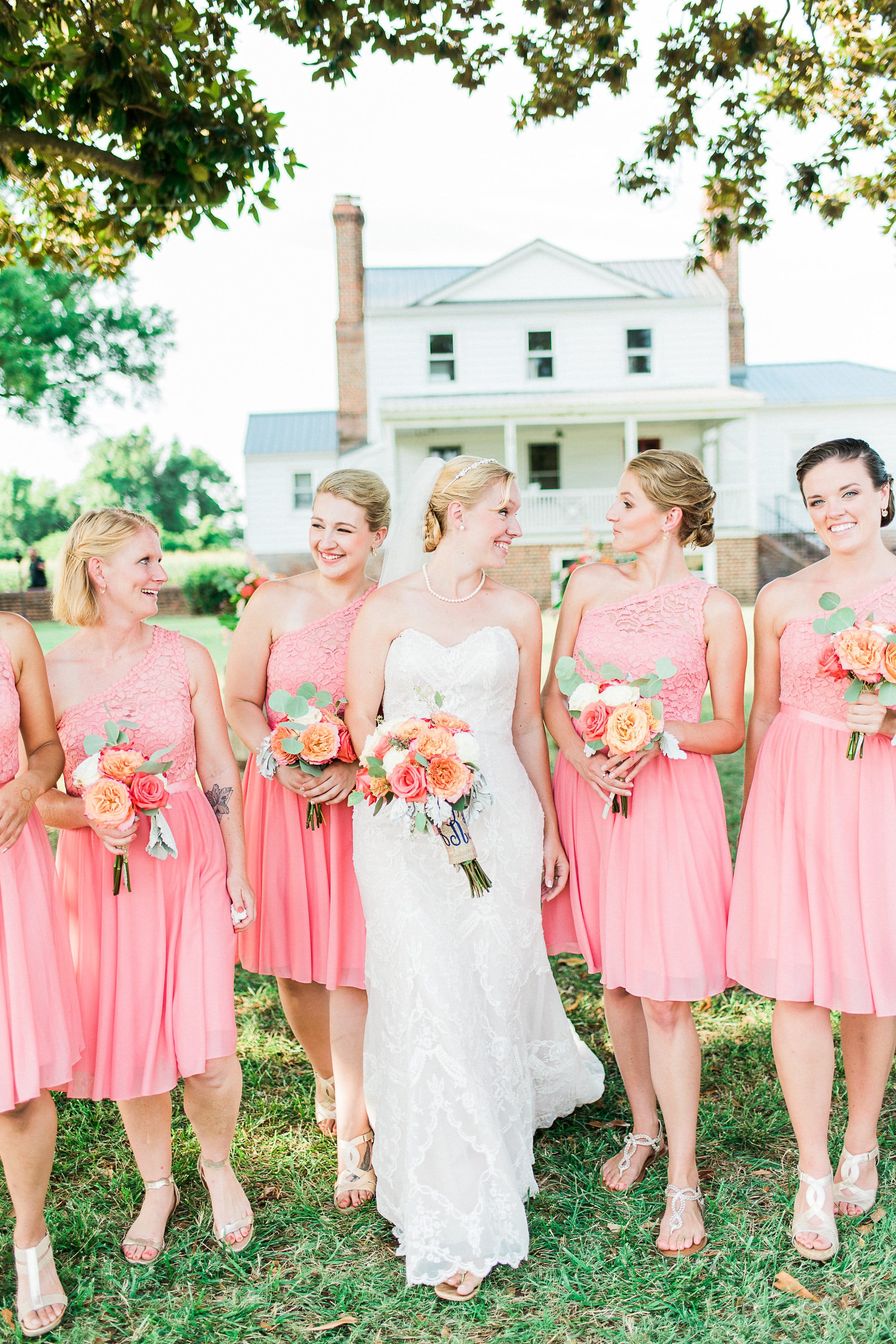 Blush Lace Wedding Dress in Classic + Colorful Nuptials. Kirstie blush wedding dress by Maggie Sottero.